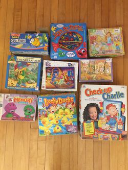 Kids toddlers 3-7 Board games puzzles Memory games old school and newer