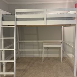 Mallika Solid Wood Full Size Loft Bed