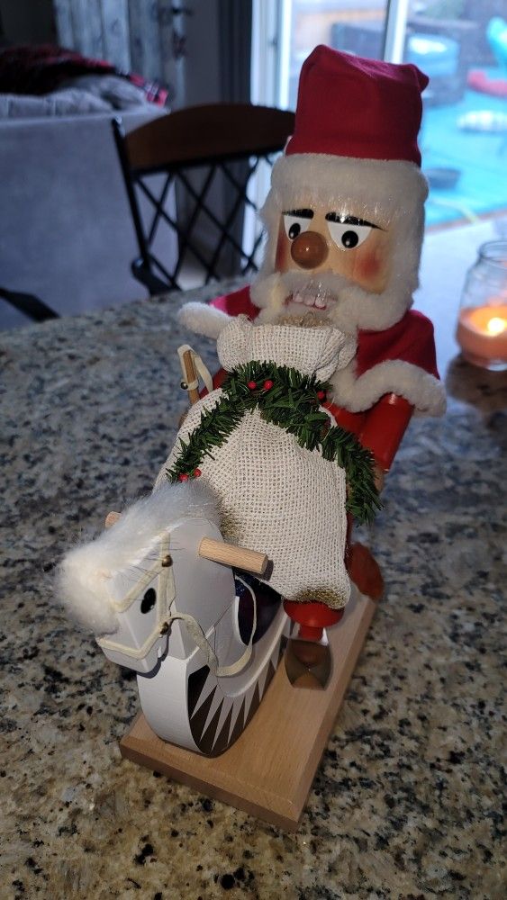 Original Steinbach Santa On Rocking Horse