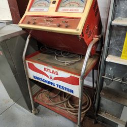 Vintage Atlas Emissions Tester Tool Equipment Man Cave Garage Art