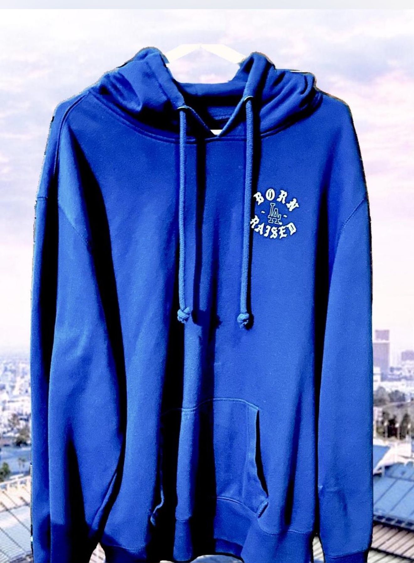 LA Dodgers 2020 World Series champs born X A raised X 47 Brand Hoodie