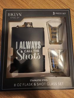 8oz F Lask And Shot Glass Set