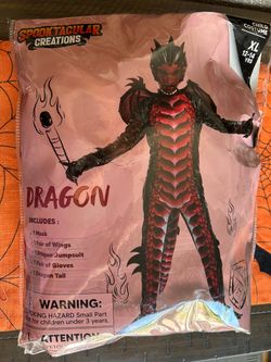 Red dragon big kid costume size 12-14