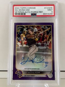 PSA 9 2022 Topps Chrome Purple Refractor Ha-Seong Kim  090/250
