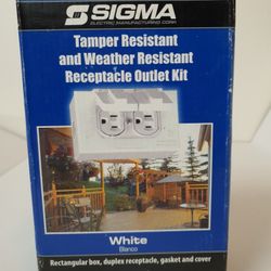 SIGMA Tamper Resistant and Weather resistant Receptacle Outlet Kit, White, NEW .. Condition is "New". Kit contains duplex receptacle, cover, gasket,