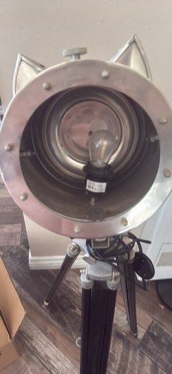 Marine Chrome & Black Finish Studio Tripod Light Nautical Vintage Floor Lamp