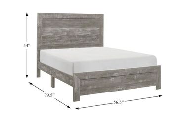 Beri Grey Full Panel Bed | Adjustable Base Compatible