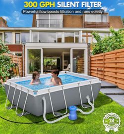 300GPH Pool Filter Pump For Small Above Ground Pools, Promoted Water Circulation & Filtration, Fits Type-I Filter Cartridge,ETL Certified Small Pool P