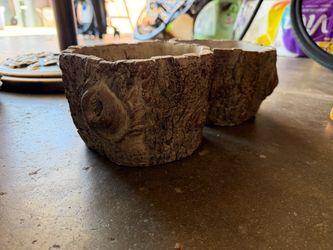 Ceramic Tree Stump Planter Pots Set of 2