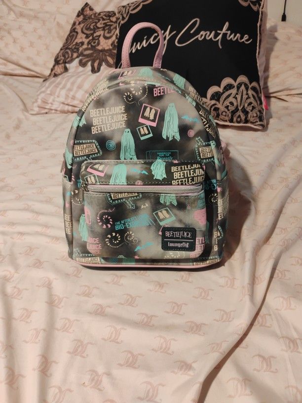 LOUNGEFLY BEETLEJUICE PASTEL TIE-DYE ICONS MINI BACKPACK TIM  display picture 1