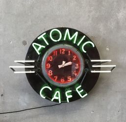 Vintage Atomic Cafe Neon Clock