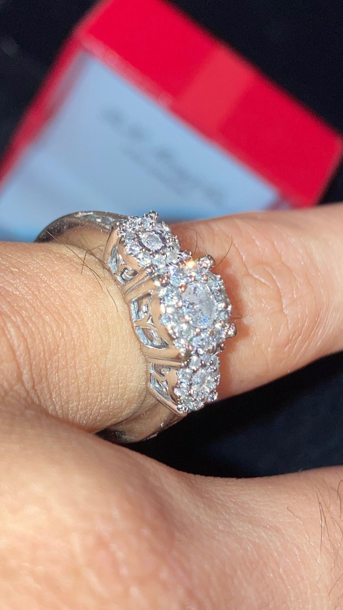 Engagement Ring Size 7 14k White Gold 3/4ct t.w Diamond