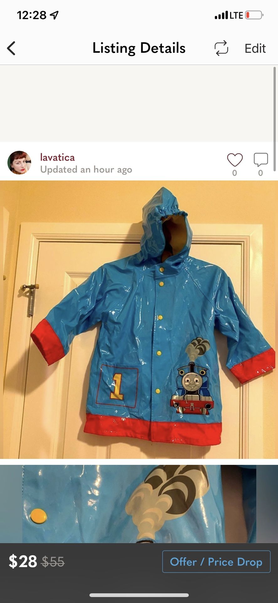 Adorable Western Chief Thomas the train rain jacket size 5/6