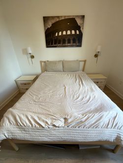 Queen Natural Wood Bed Frame