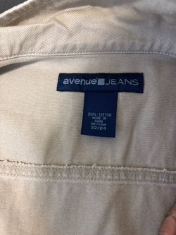 Avenue Jeans Women’s Plus 22/24 Beige Sleeveless Button-Front Pockets Vest