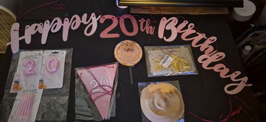 Rose Gold 20th Birthday Decorations