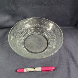 Depression Glass Serving Bowl, 8 1/2" X 3"