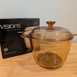 Visions Glass Heat-proof Pot, 3.5L, with lid and box