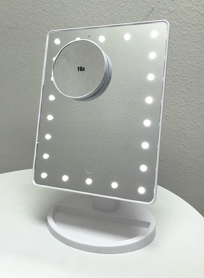 New in box $15 each 11x6.5” LED Vanity Makeup Mirorr Touch Screen Dimming w/ 10x Magnifying (Black or White)