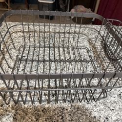 Dish Rack Drying Sink Organizer W Caddy Antique Grey