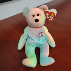 Vintage Rare Peace Ty Bear New Condition very Clean