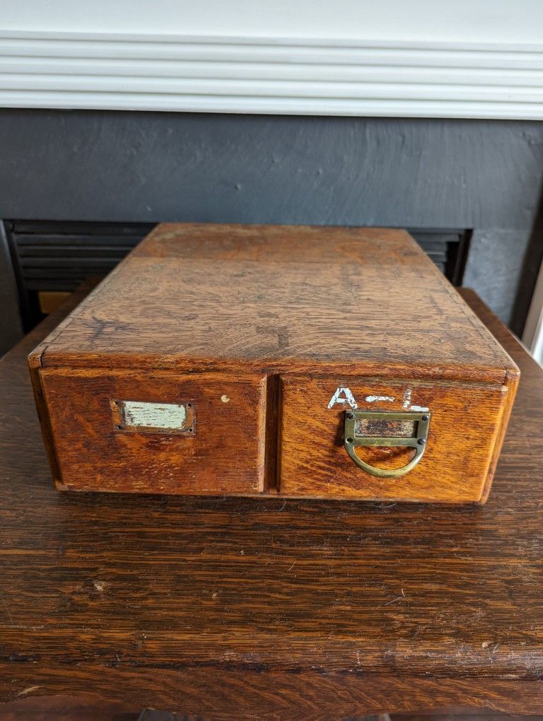 Vintage Tiger Oak Card Catalog 