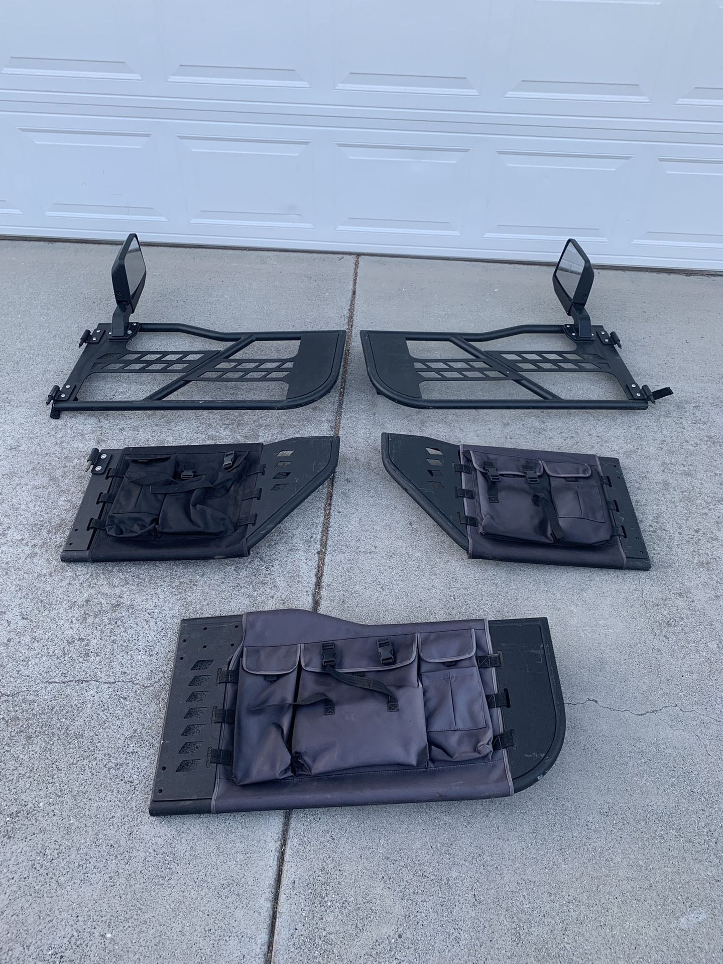 Jeep Wrangler For 07-18 JK 4 Door Front+Rear Side Tube Doors, Side Mirrors and Rear Tail Gate