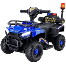 Bruce & Shark Police Car Ride On Electric ATV Four Wheeler