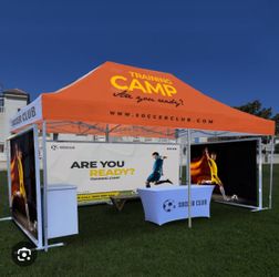Ez Up Tents With Graphics And Table Covers
