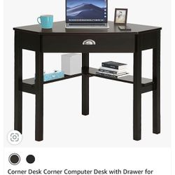 Espresso Corner desk With Drawer
