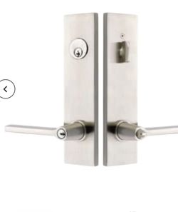 🔥🔥🔥 NEW Emtek Modern 2-Point Lockset - Satin Brass - MSRP $467 - BARGAIN PRICE $208