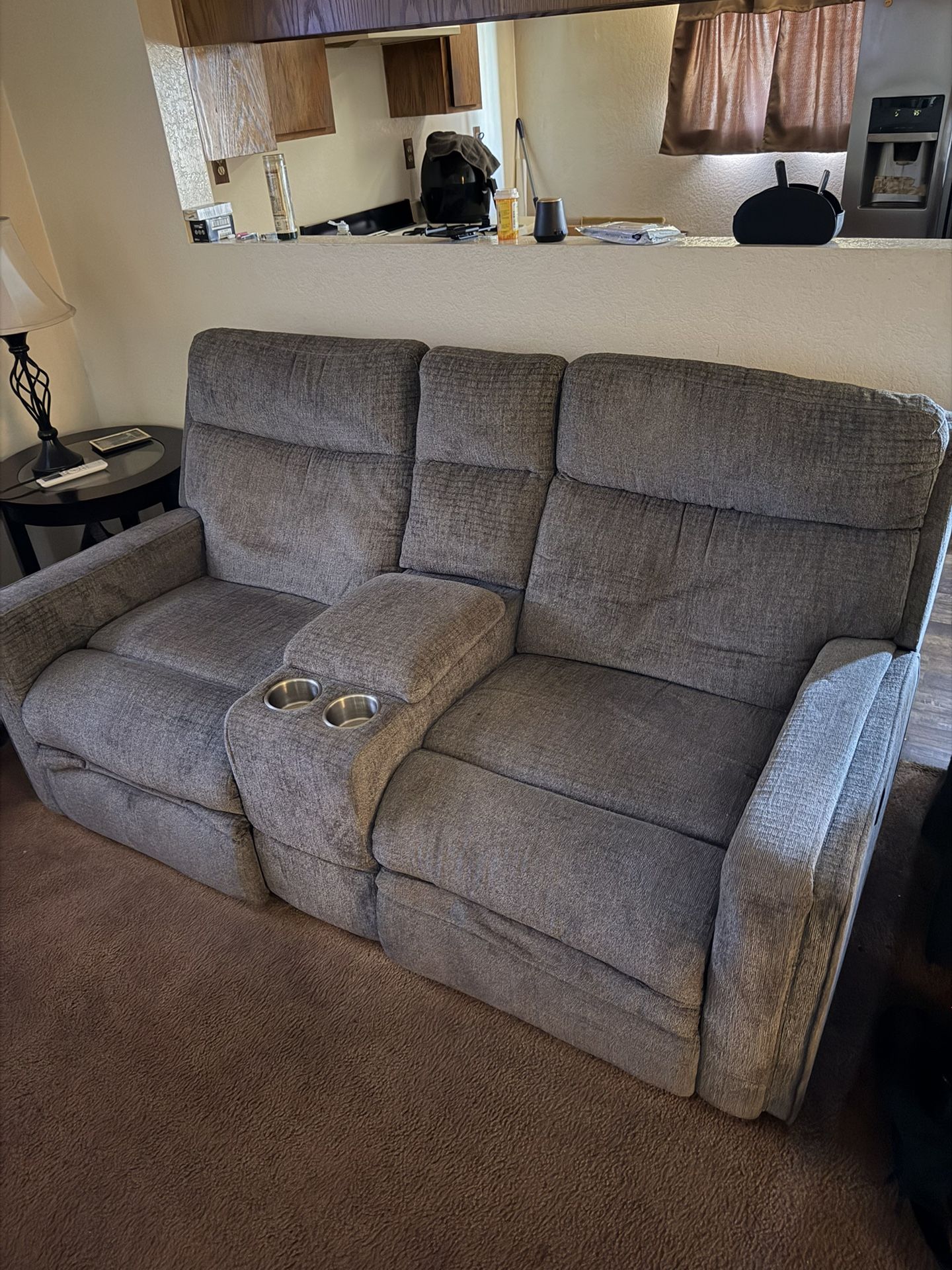 2 Couches Gray Power Recliners