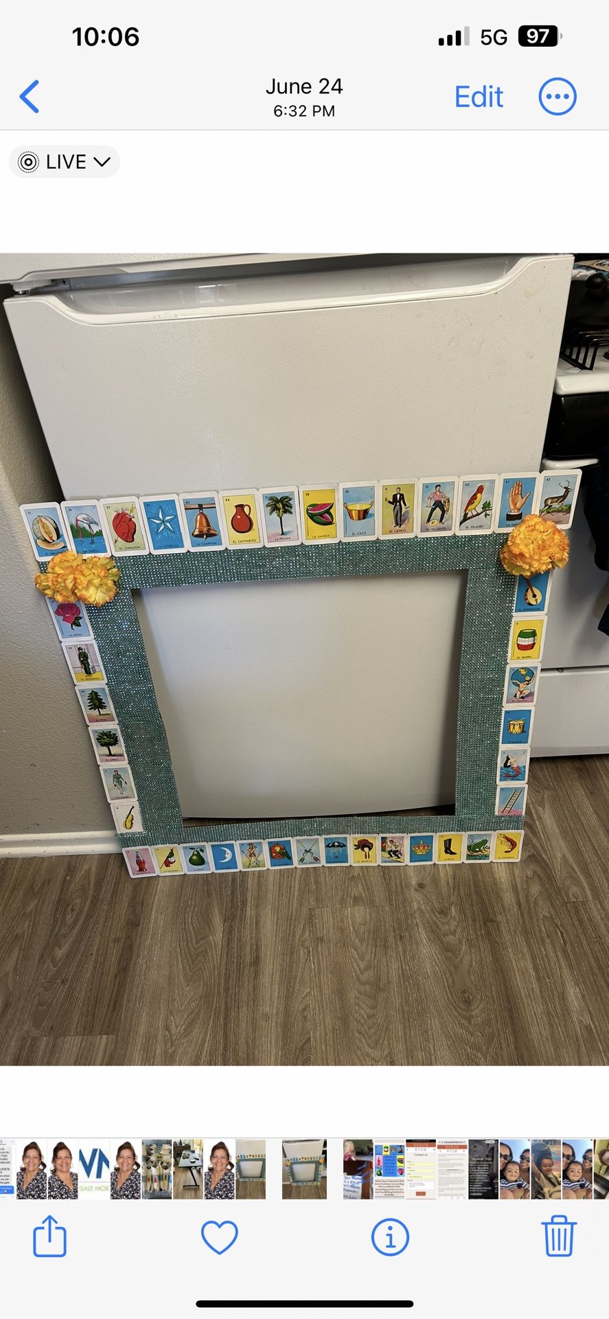 La Loteria Picture frame and Party Favors