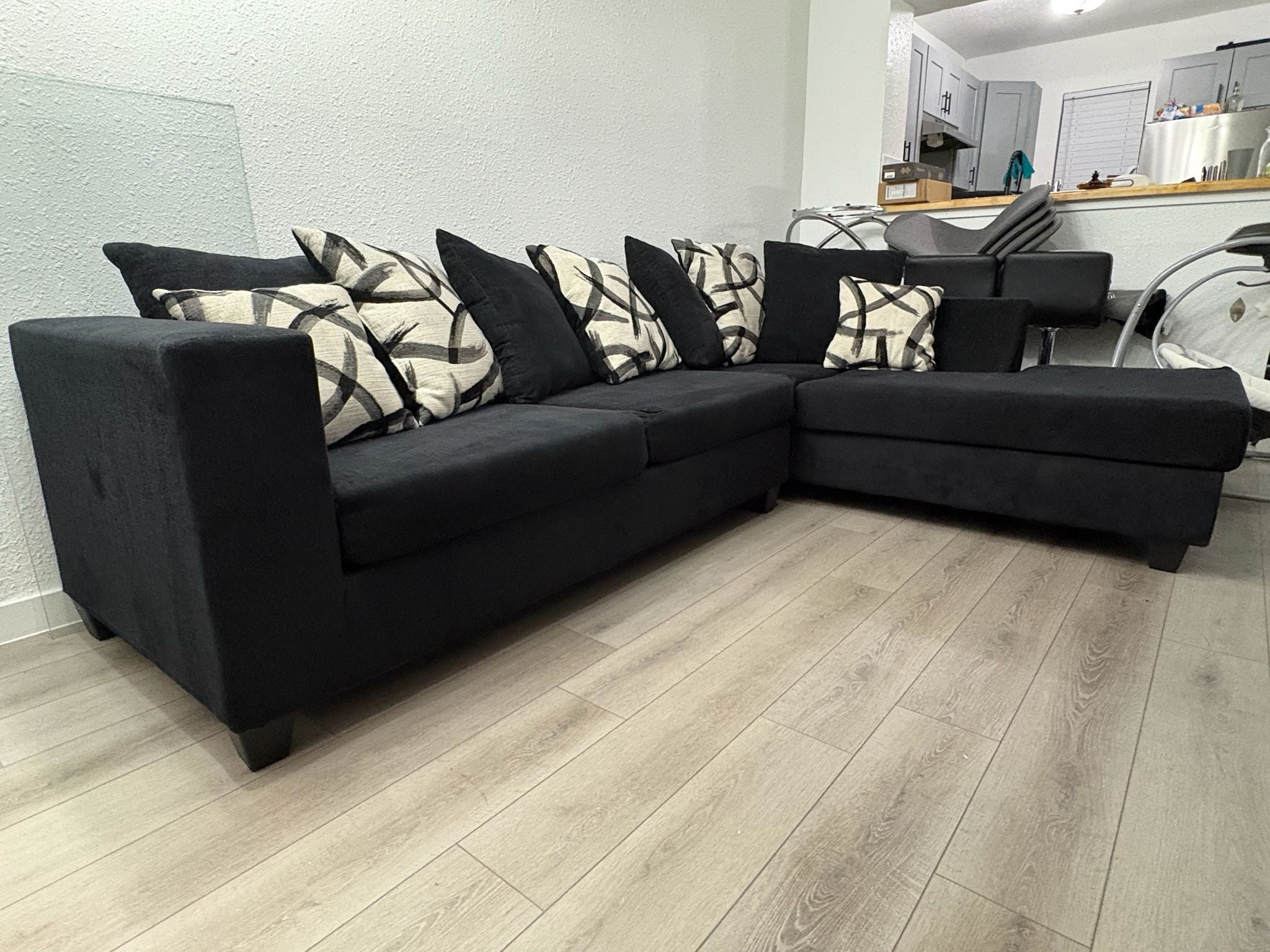 Black Couch L Type Sectional