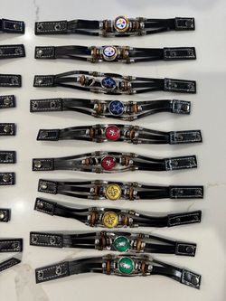 Football Team Multi-Layered Beaded Bracelets Snap button