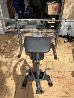 Multifunctional Workout Bench, Olympic Squat Rack and Weights Lo