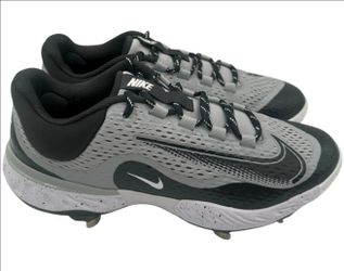 Brand New Nike Alpha Huarache ELITE 4 Low Metal Baseball Cleats Grey Black White Men Size 8.5