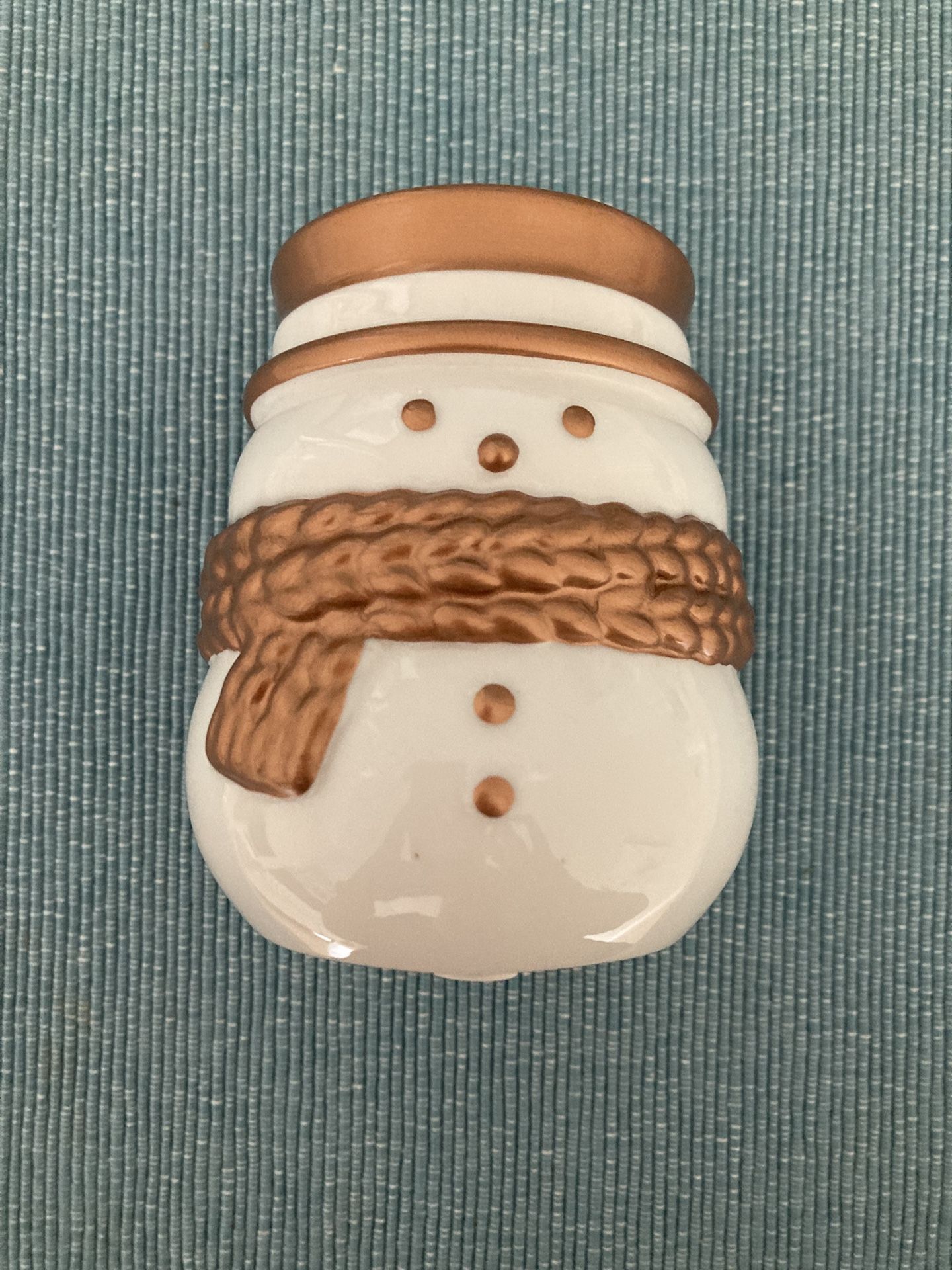 Snowman Ceramic Votive Candle Holder, 4” - New