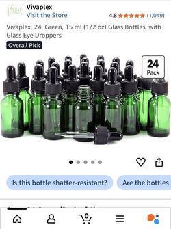Vivaplex 15ml Green Tincture Bottles! 5 box’s, 120 Bottles! Brand New!!