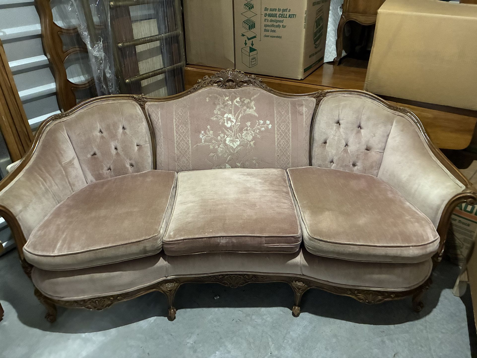 Antique Velvet Couch and Chair $1000