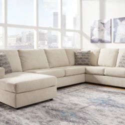 Edenfield Linen 3-Piece LAF Chaise Sectional, Seccional,couch/ Delivery Available 