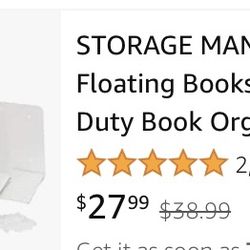 White Floating Bookshelves 