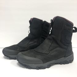 Merrell Cold Pack Ice + Zip Polar WP Black Leather Women Winter Boots Size 8.5