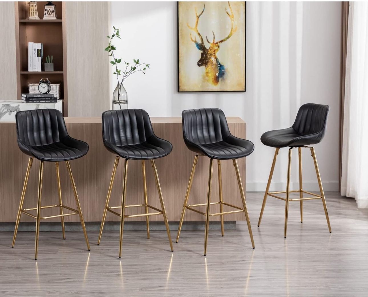 Black & Gold Bar Stools