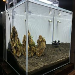 LANDEN AIO 7.2 Gal Rimless Low Iron Aquarium ADA Light And Soil