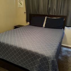 Queen bed and one night stand