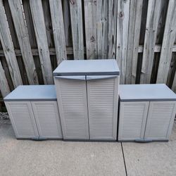 Louver Door 3pc. Storage Cabinets 