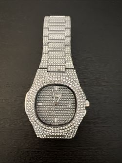 PinTime PT2548 Crystal Dial/Band Date Indicator Quartz Analog Watch 7" New