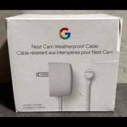 Google Nest GF8CS Cam Battery Cable 16ft GA02277-US Weatherproof White