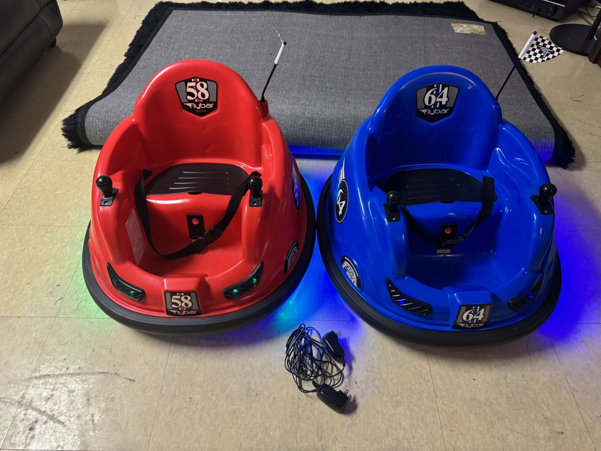 Flybar 6Volt Battery Powered Electric Bumper Cars Red/Blue 2 Pack